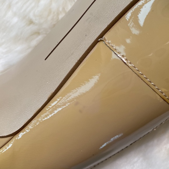 Nine West Patent Leather Nude Taupe Heels - Picture 6 of 8